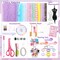 Mini Sewing Machine for Beginners - 240 Pieces Fashion Designer Kit with Portable Sewing Machine for Girls, DIY Doll Clothes Making Kit with 2 Mannequins, Creativity Gift Toy for Kids